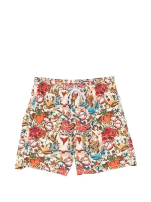 Gustavia tattoo-print swim shorts 2