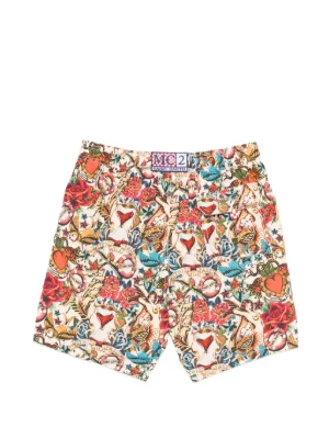 Gustavia tattoo-print swim shorts 3