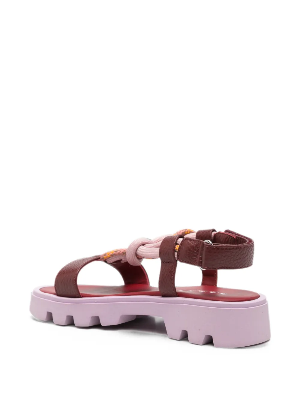 Marni Kids logo-print rope-detail sandals Rood