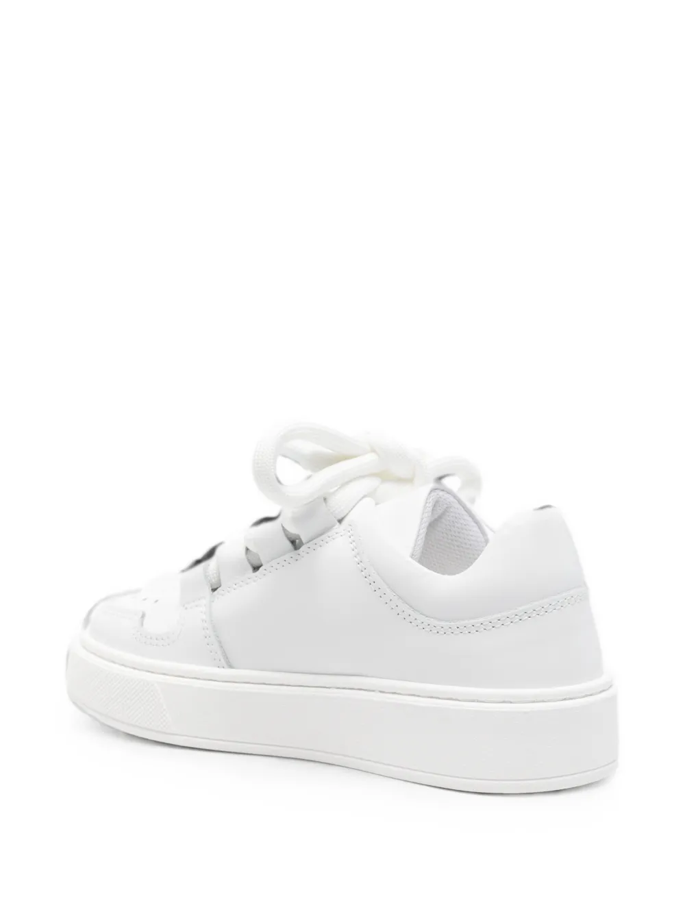Marni Kids logo-print leather sneakers Wit
