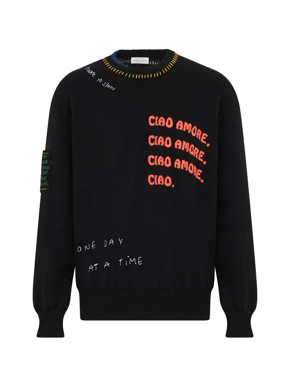 Roberto Collina Ciao Amore embroidered sweater - Schwarz