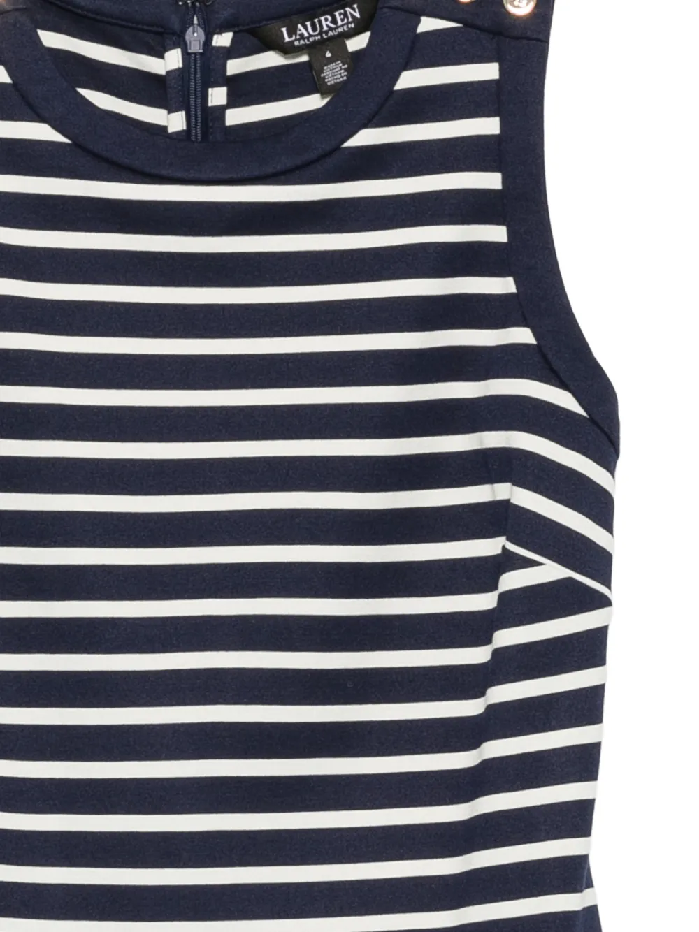 Lauren Ralph Lauren Taysin gestreepte jurk met knoopdetail Blauw