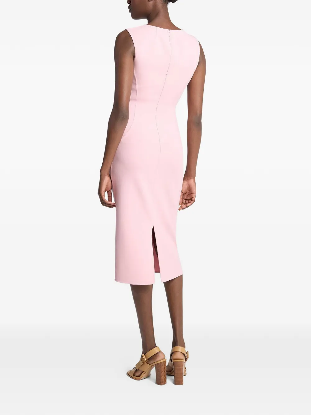 Michael Kors Collection Midi-jurk met V-hals Roze