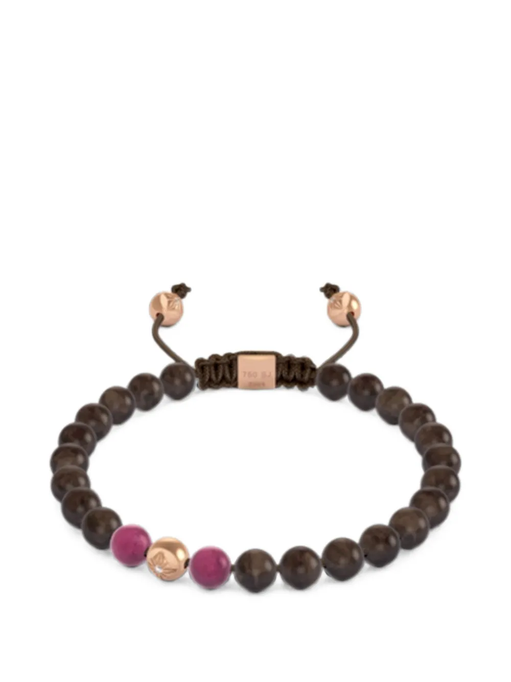 Shamballa Jewels beaded ruby and diamond bracelet - Marrone