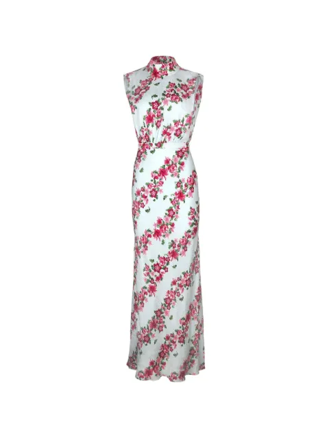 Saloni floral mock-neck dress