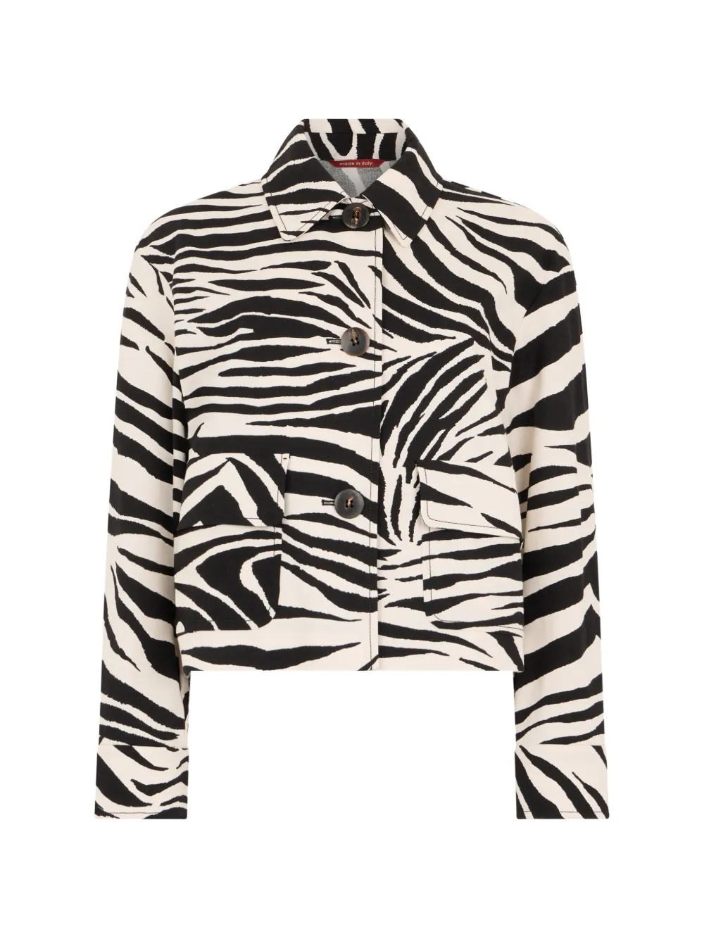 Max Mara zebra-print cropped jacket - Toni neutri