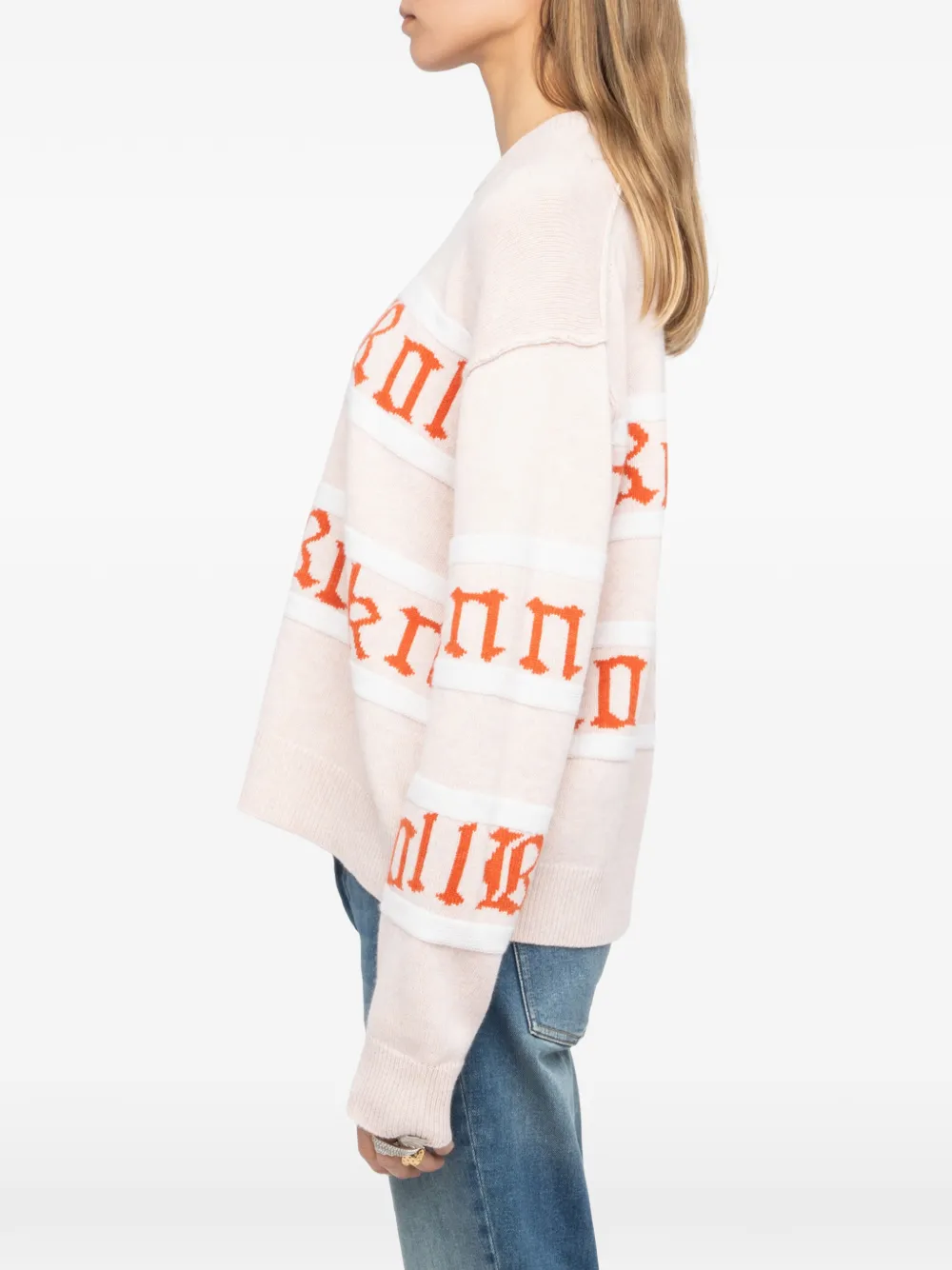 Zadig&Voltaire Markuz gestreepte trui met patroon Roze