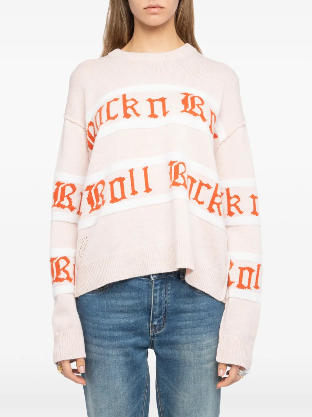 Zadig&Voltaire Markuz gestreepte trui met patroon Roze