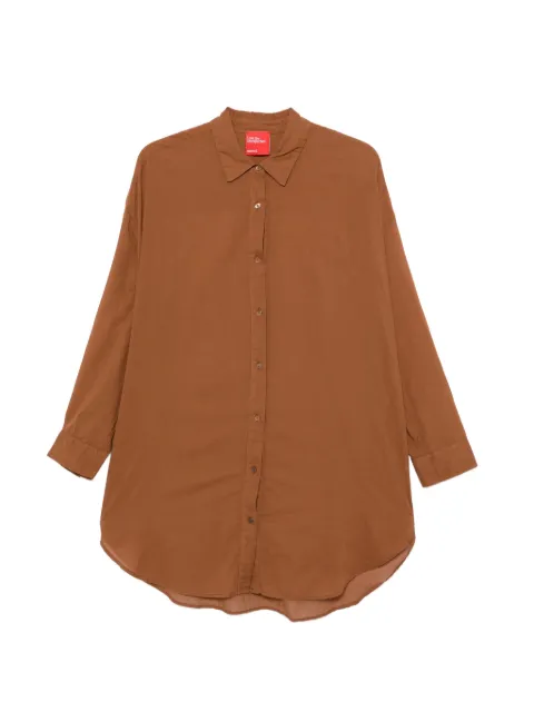 Merci contrast-stitch curved-hem shirt