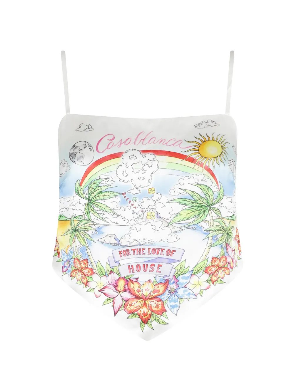 Casablanca printed self-tie top - Bianco