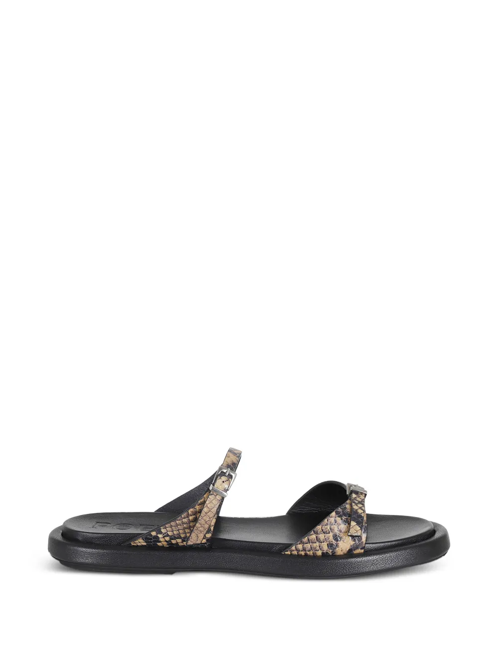 POEVE Laila sandalen met slangenleer-effect Beige