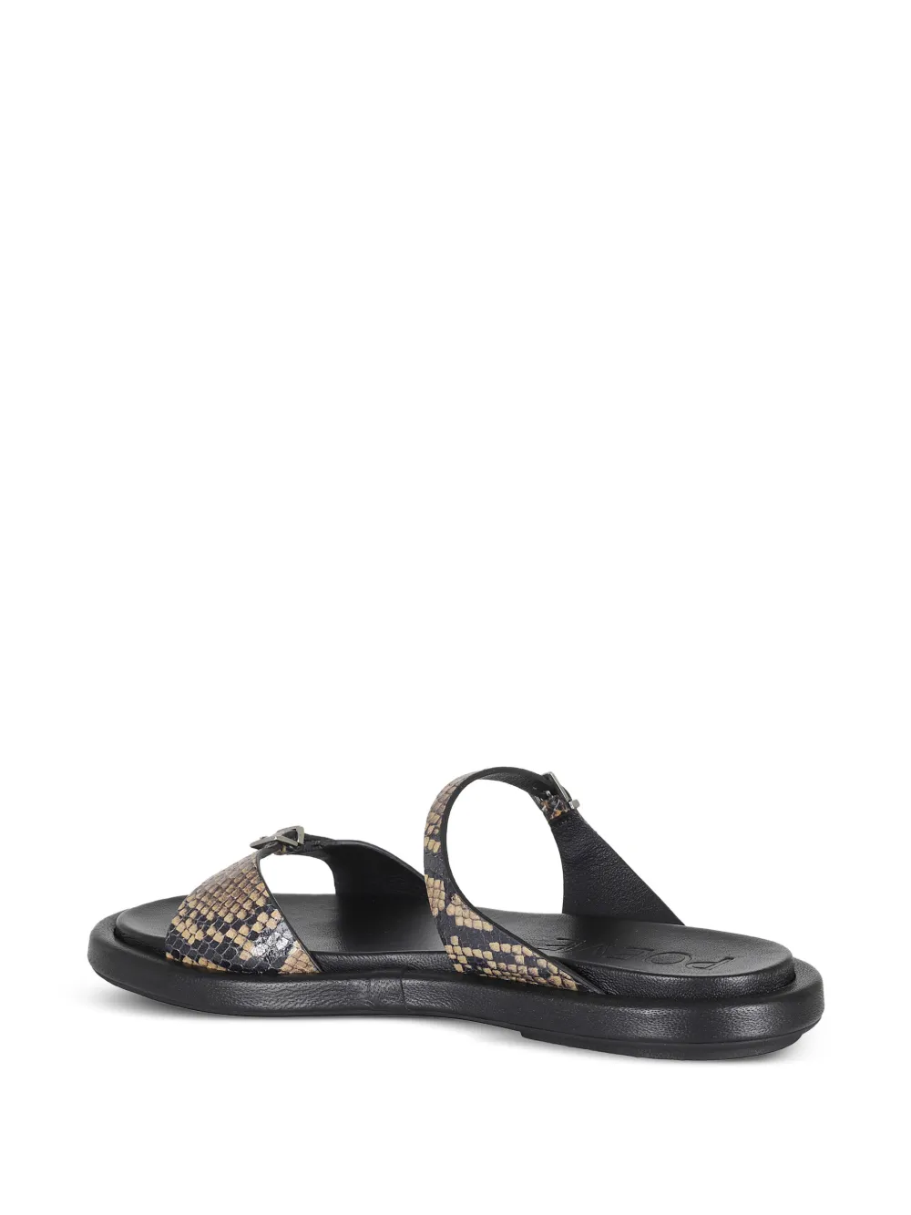 POEVE Laila sandalen met slangenleer-effect Beige