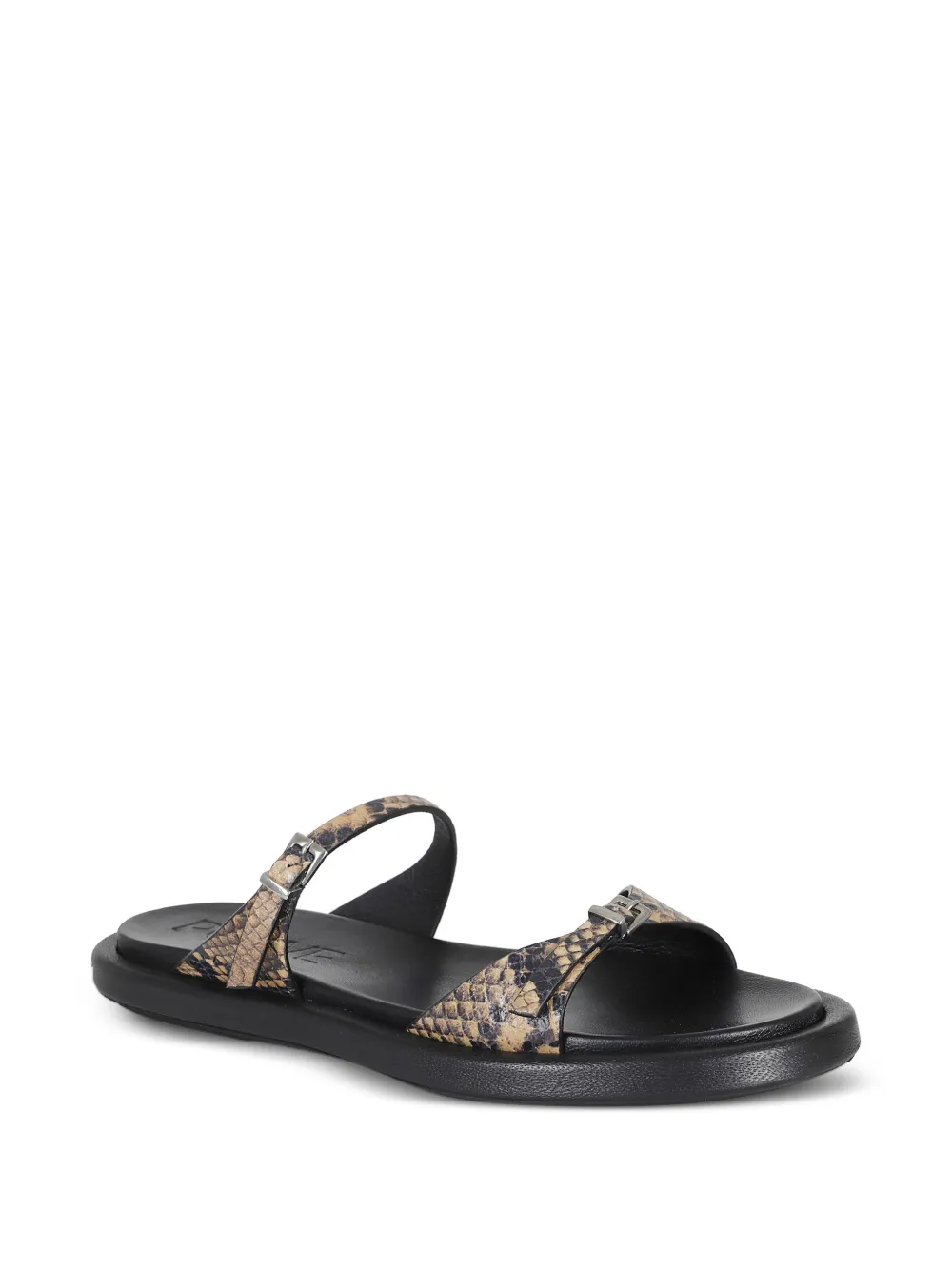 POEVE Laila sandalen met slangenleer-effect Beige