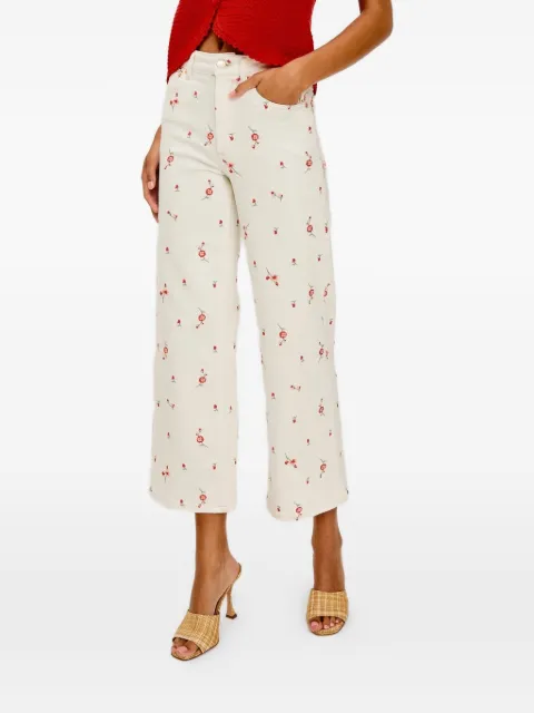 Rails Getty floral-print cropped trousers