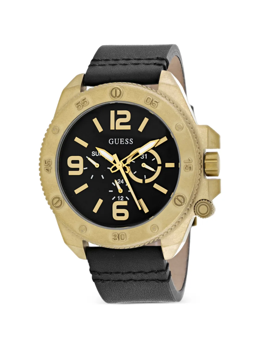 GUESS USA logo-detail 46mm watch - Nero