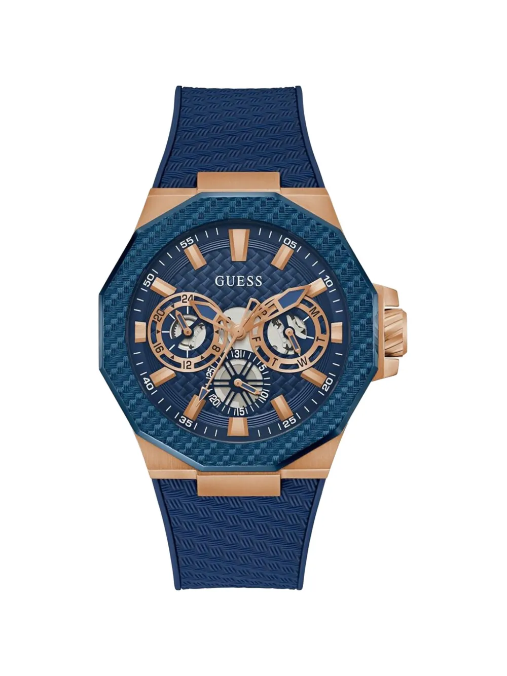 GUESS USA octagonal-shape 45mm watch - Blu