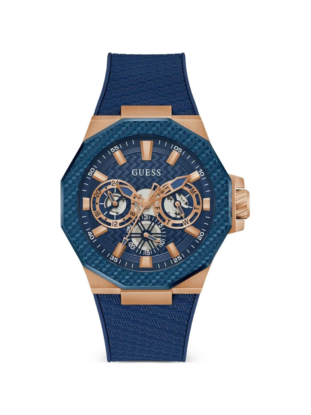 GUESS USA octagonal-shape 45mm watch - Blu