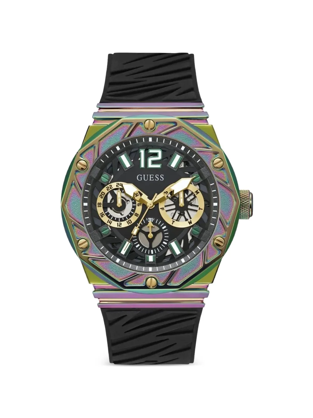 GUESS USA logo-detail 46mm watch - Nero