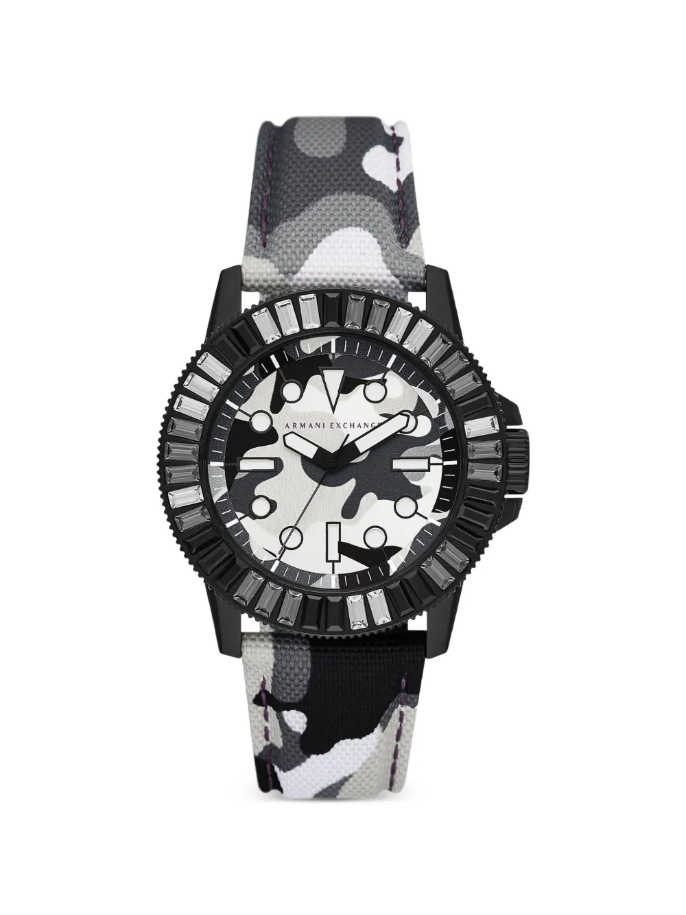 Armani Exchange camouflage-print 42mm watch - Nero