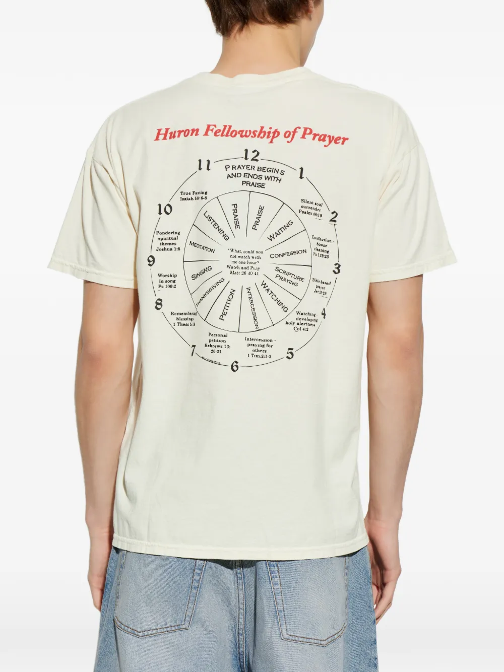 Willy Chavarria T-shirt met grafische print Beige