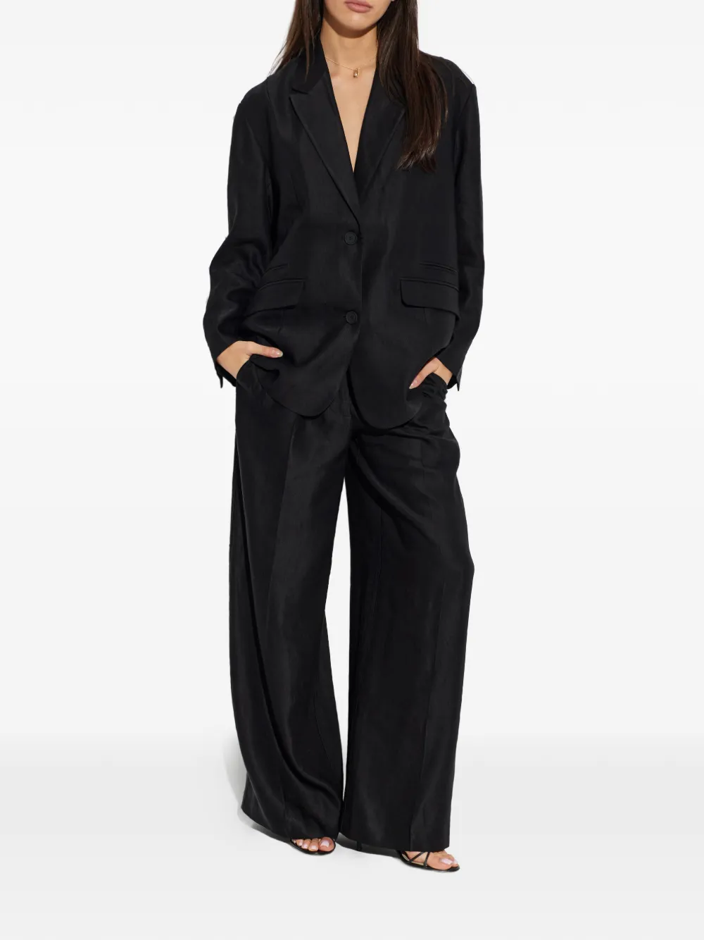 AllSaints Charley geplooide broek Zwart