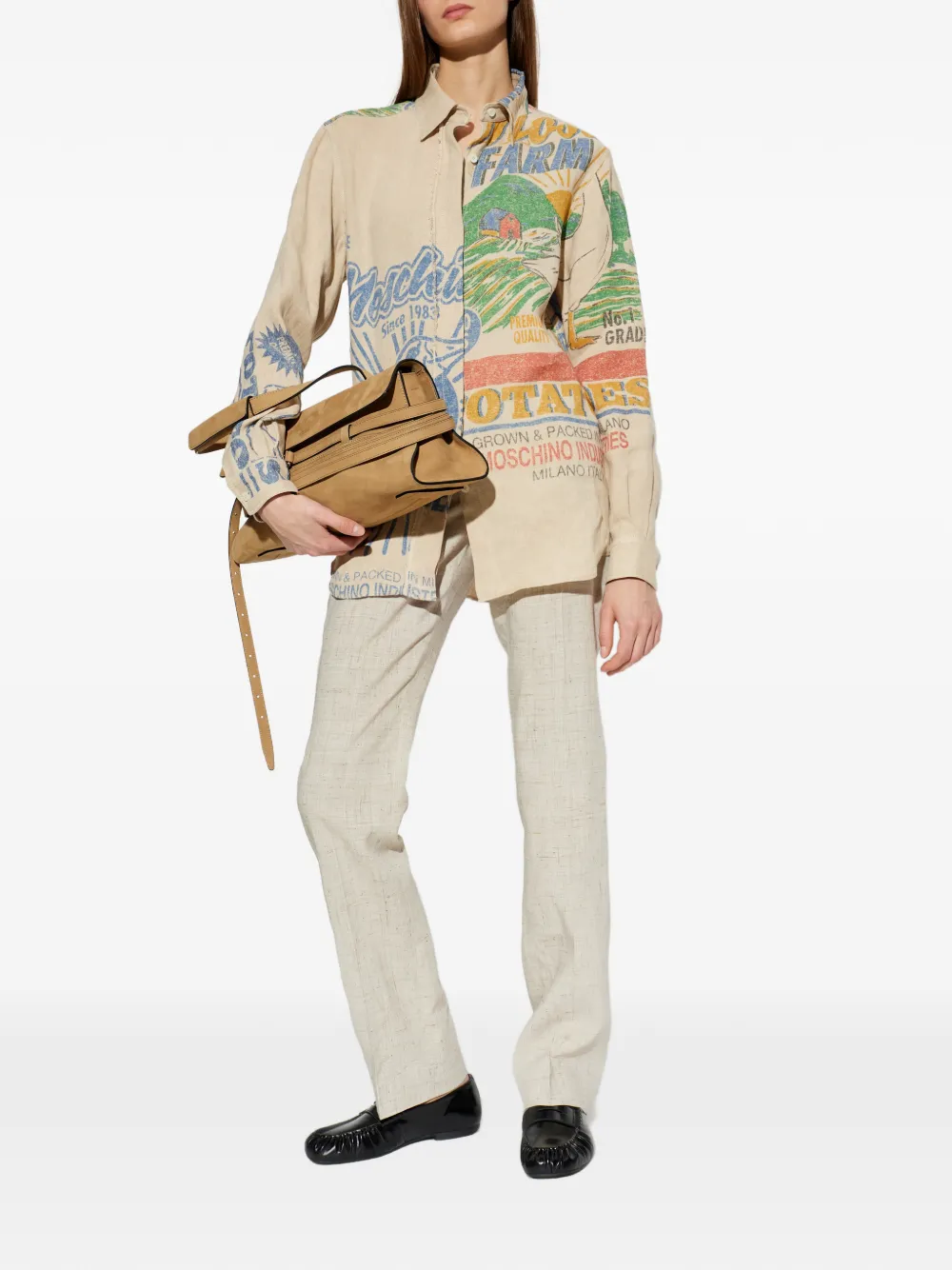 Moschino Cropped broek Beige