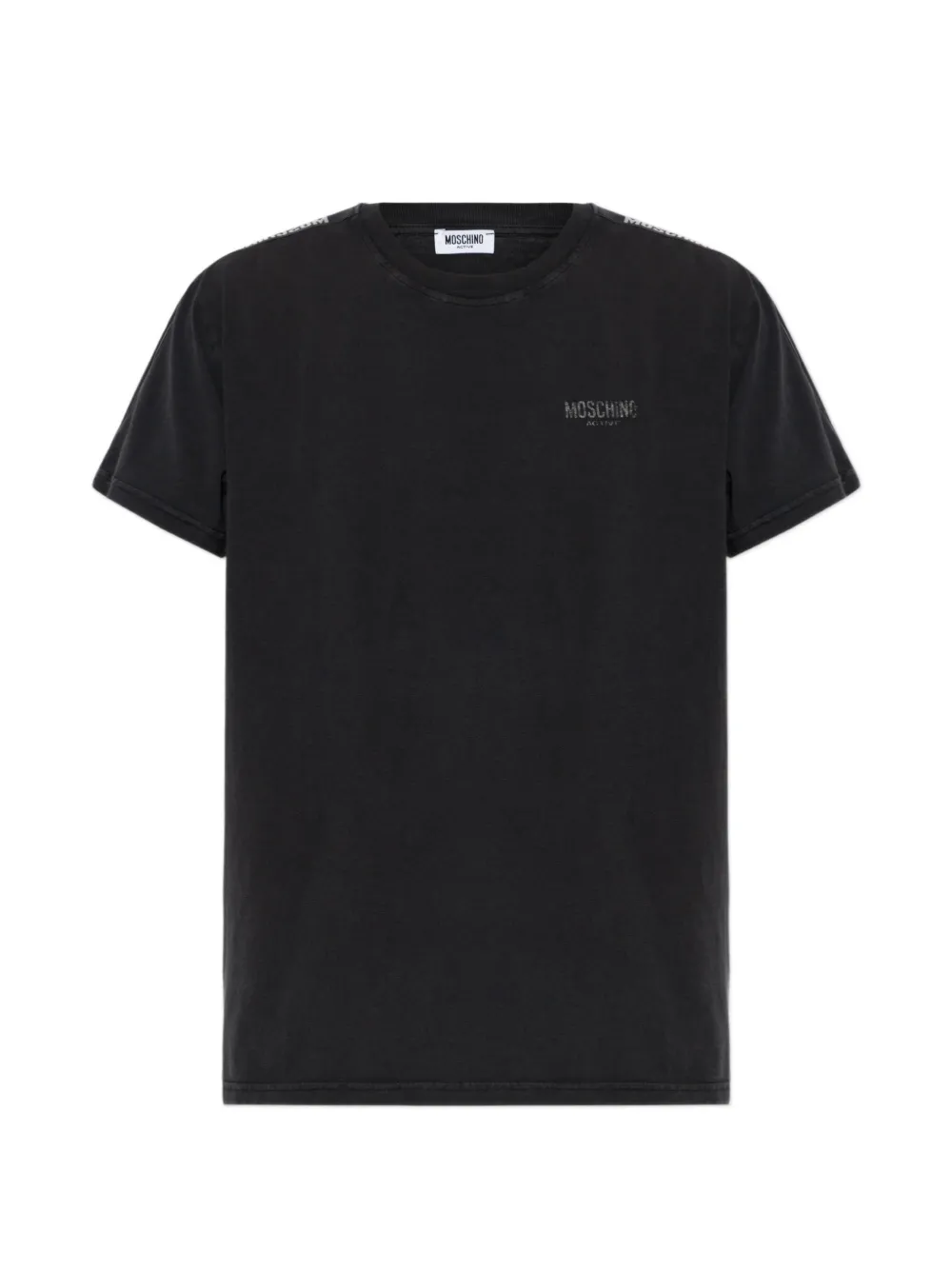 Moschino logo-tape T-shirt - Schwarz