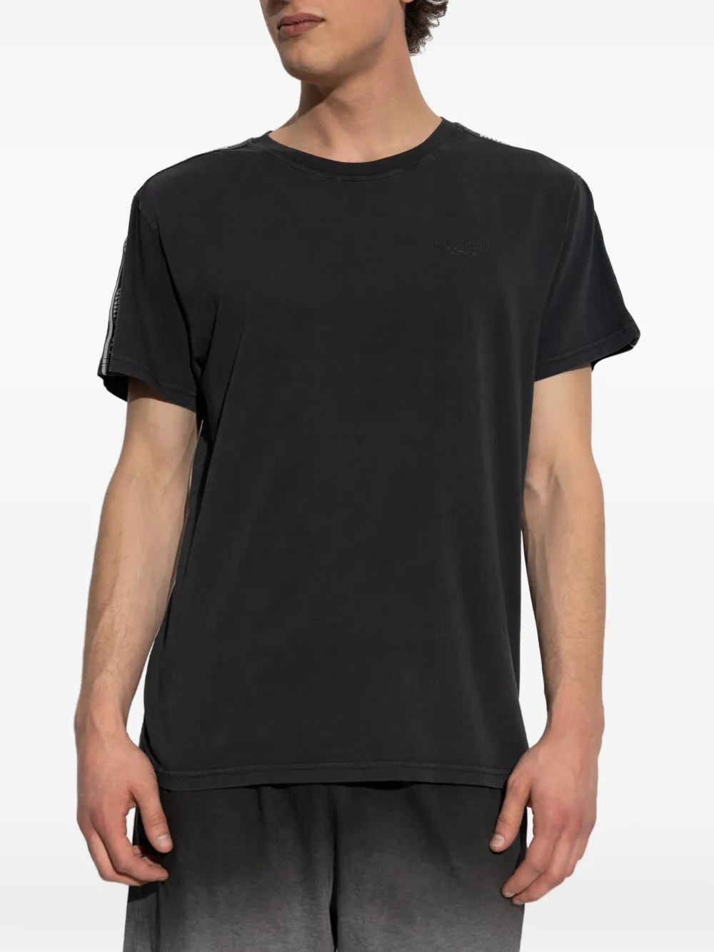 Moschino T-shirt met logo-tape Zwart