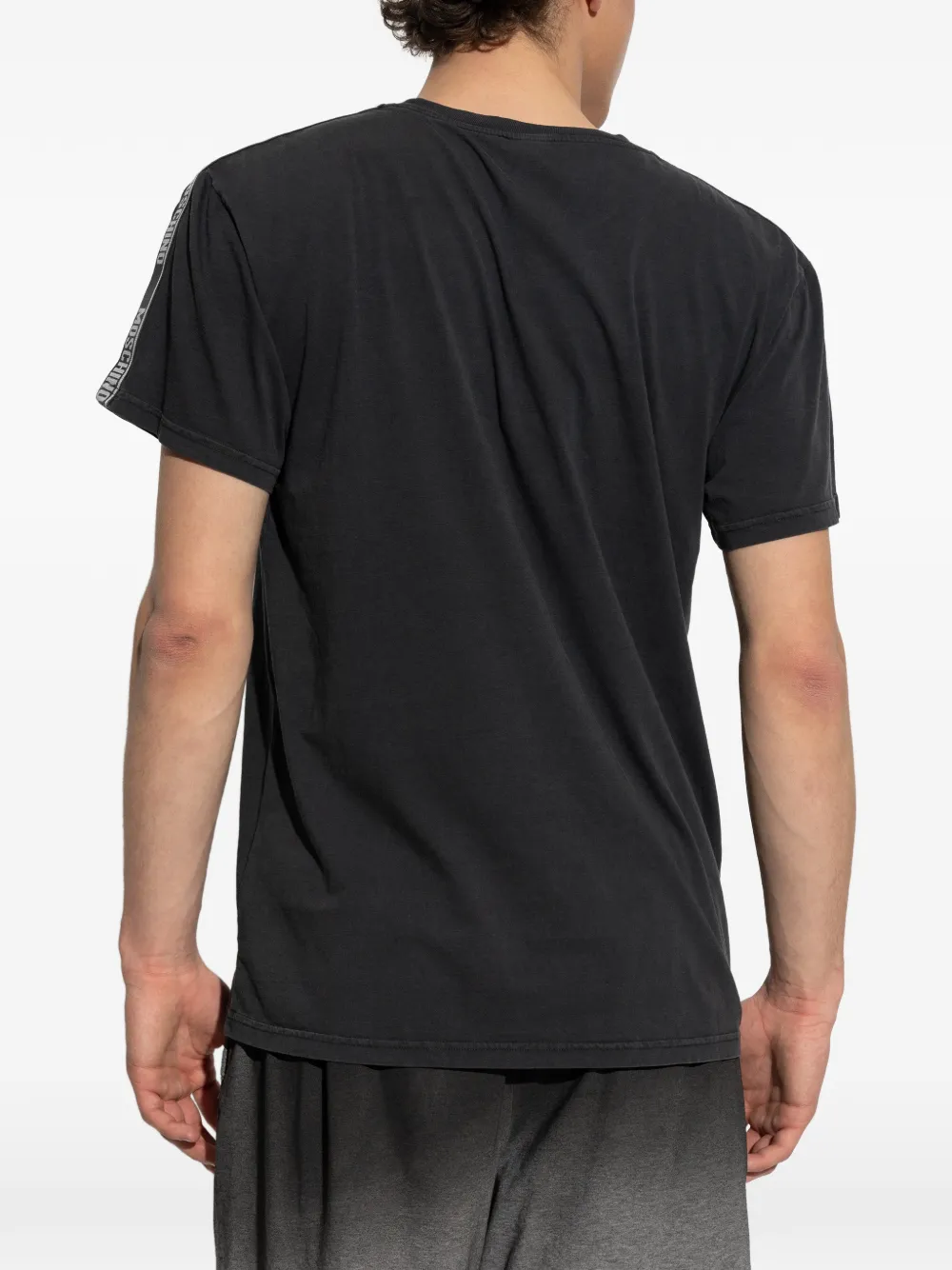 Moschino T-shirt met logo-tape Zwart