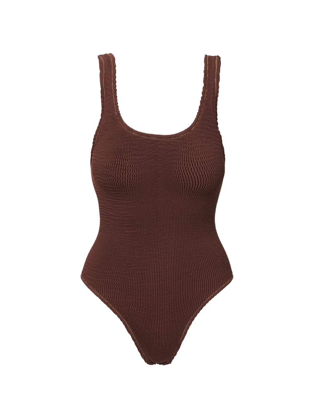 SOFIA ERHAN scoop textured swimsuit - Marrone