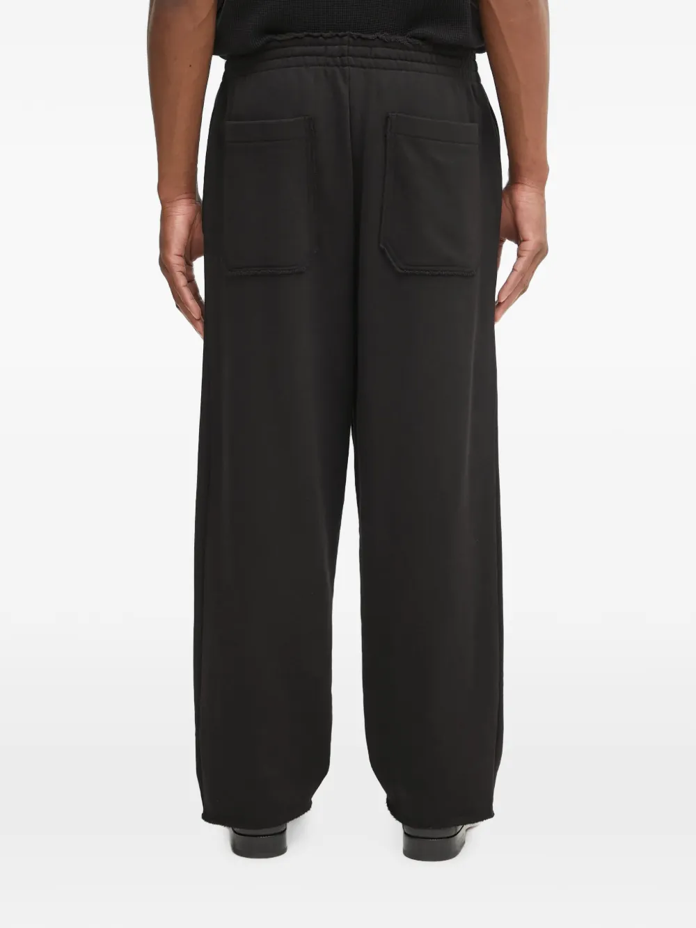 Helmut Lang Gerafelde trainingsbroek met logo-patch Zwart