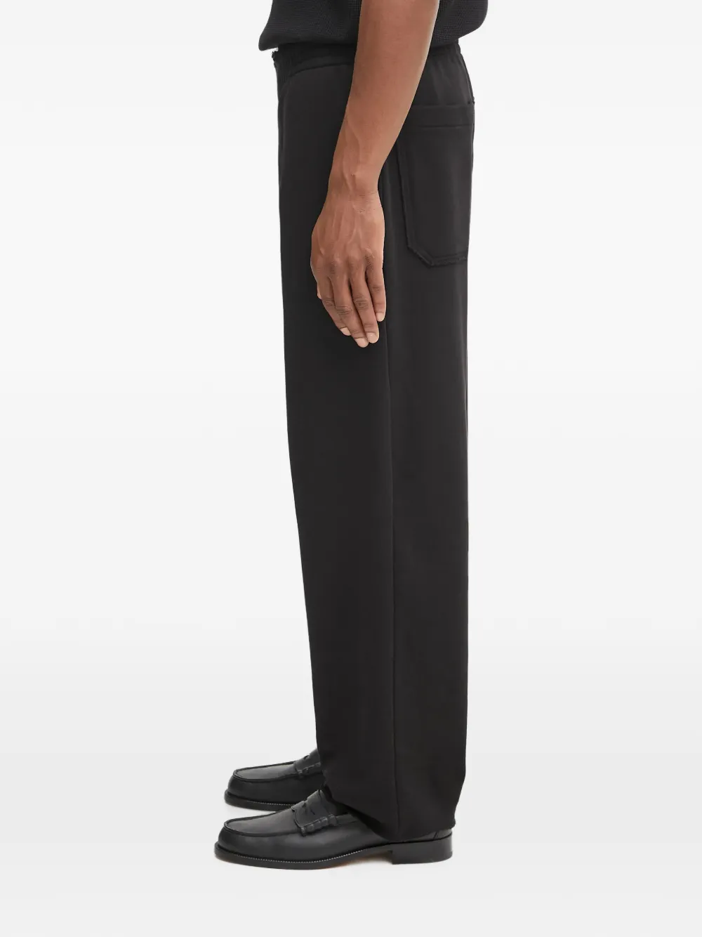 Helmut Lang Gerafelde trainingsbroek met logo-patch Zwart