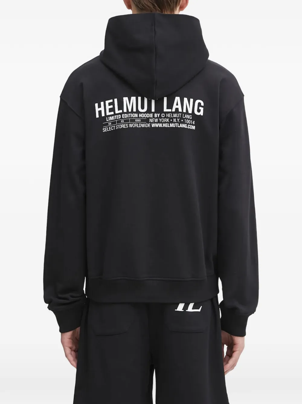 Helmut Lang Katoenen hoodie met logoprint Zwart