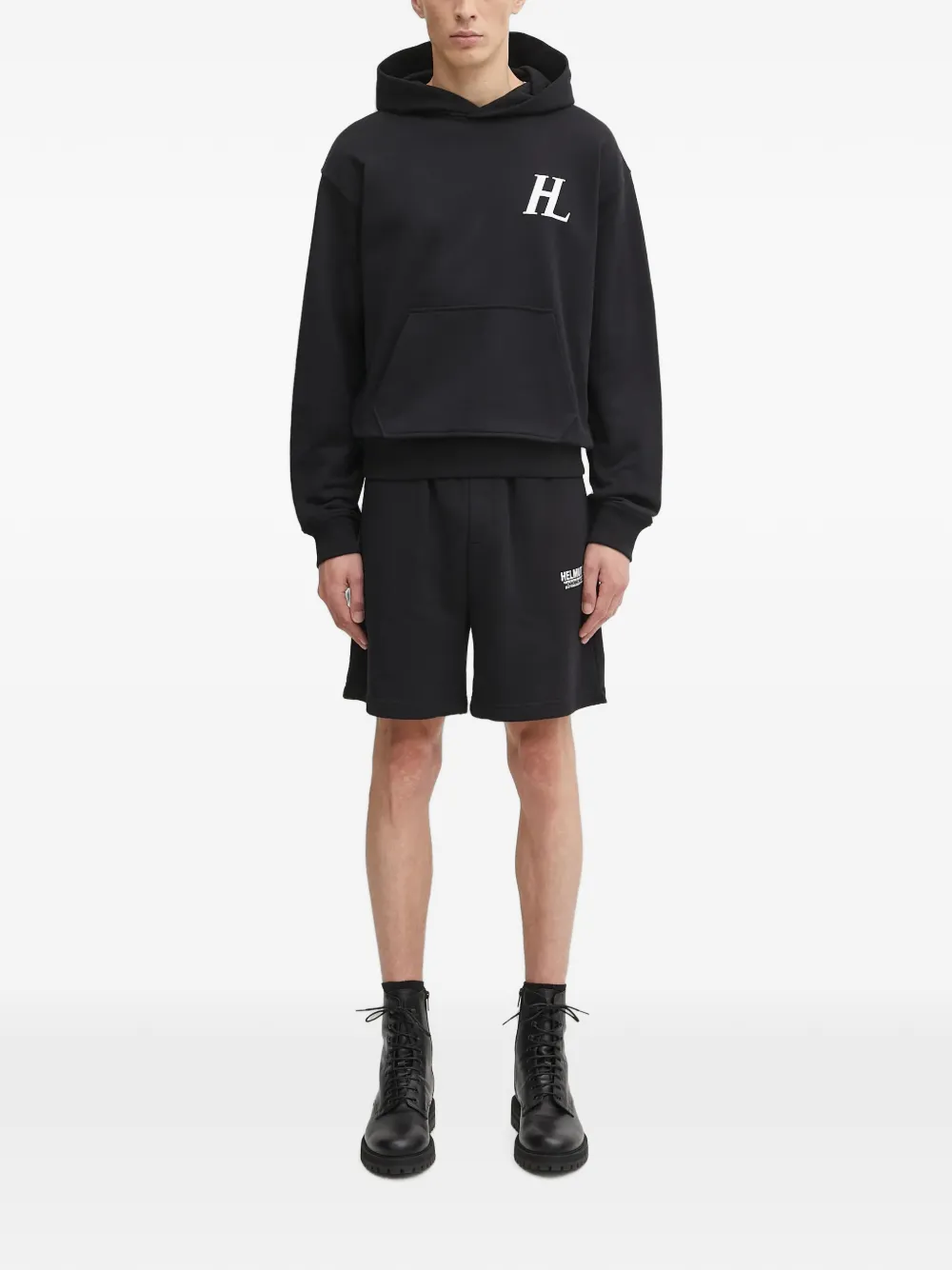 Helmut Lang Katoenen hoodie met logoprint Zwart