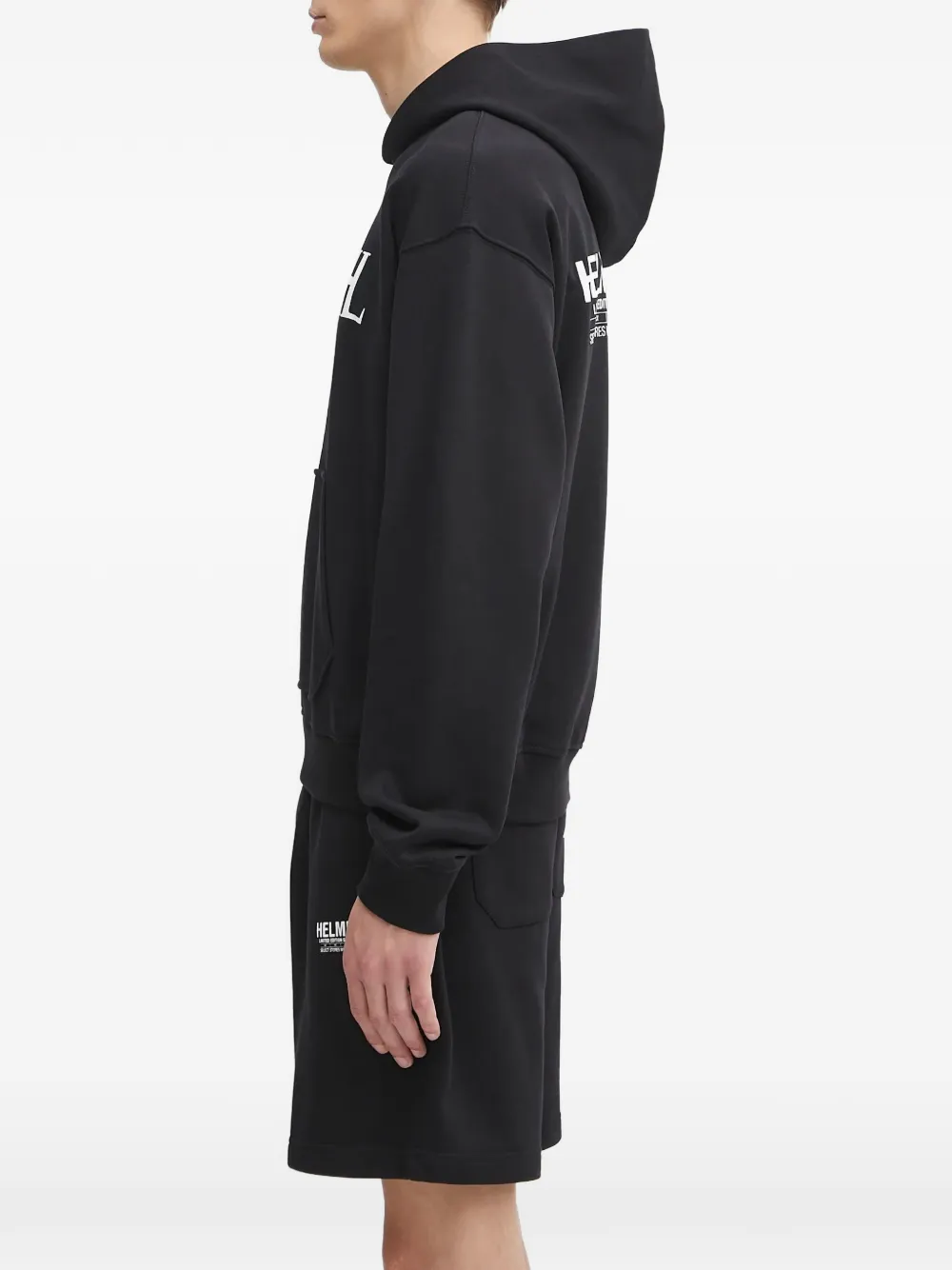 Helmut Lang Katoenen hoodie met logoprint Zwart