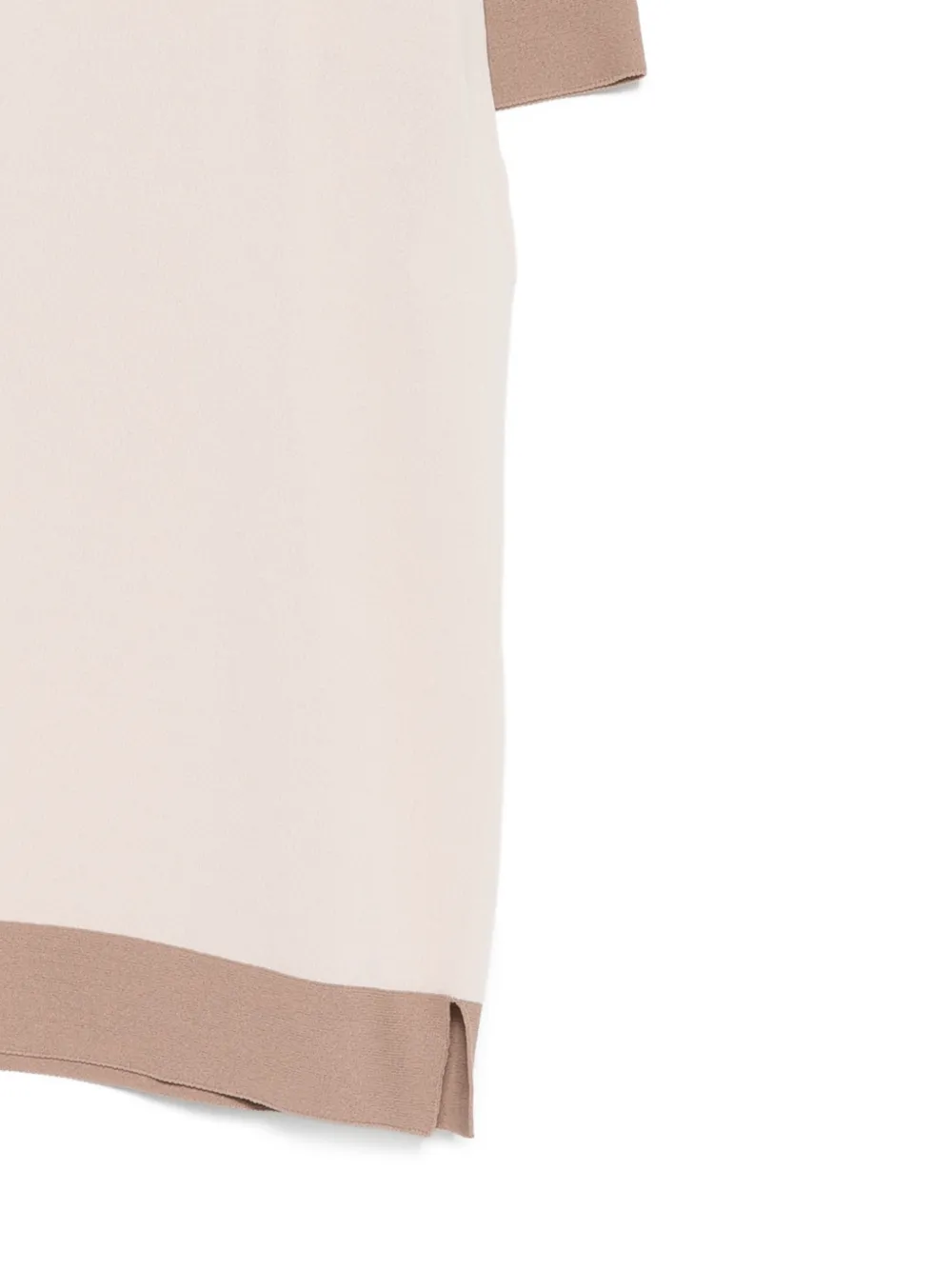 D.Exterior Fijngebreid T-shirt met contrasterende afwerking Beige