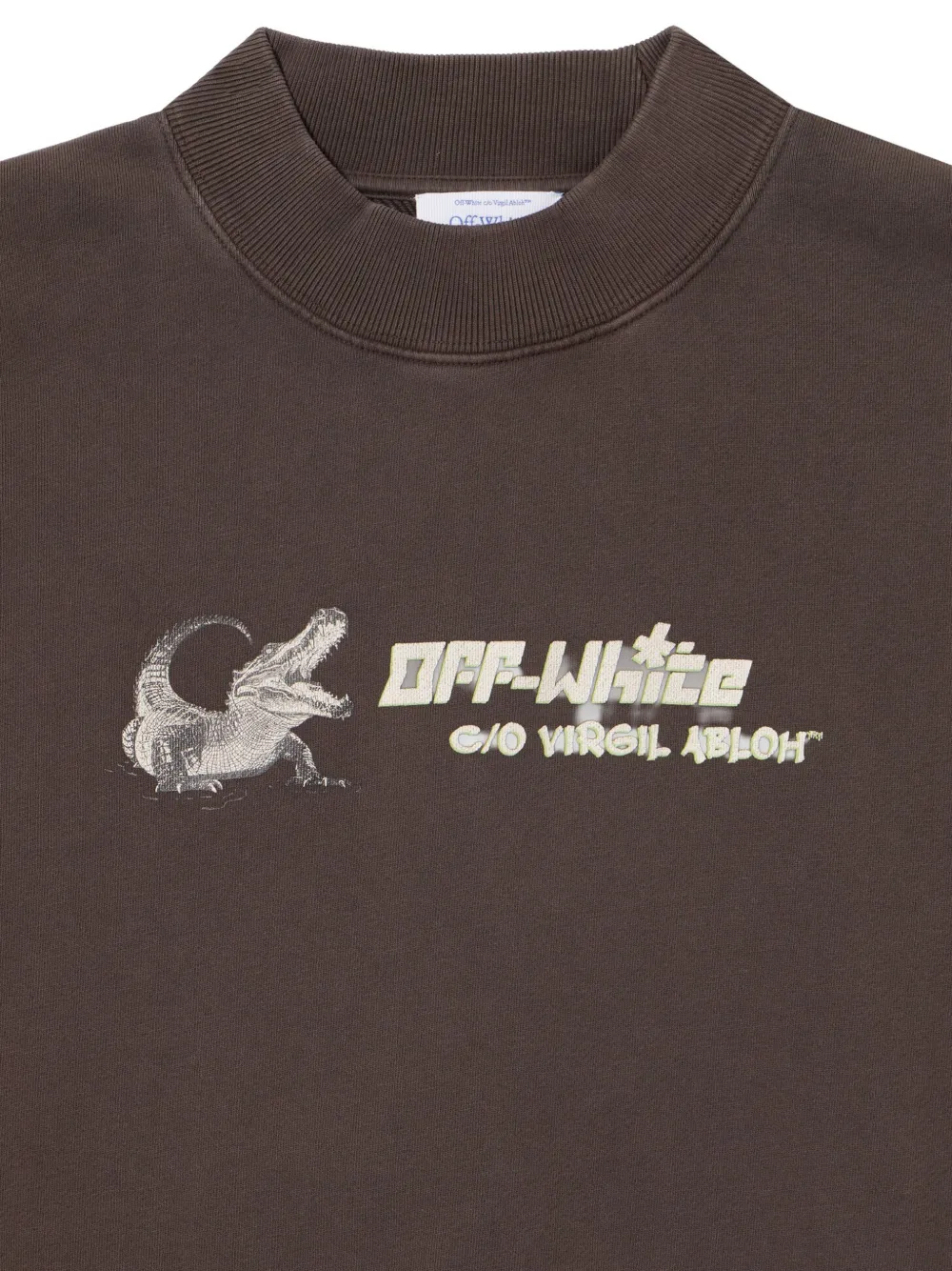 Off-White Sweater met krokodillen-print Bruin