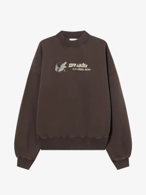 Off-White sudadera con efecto de piel de cocodrilo