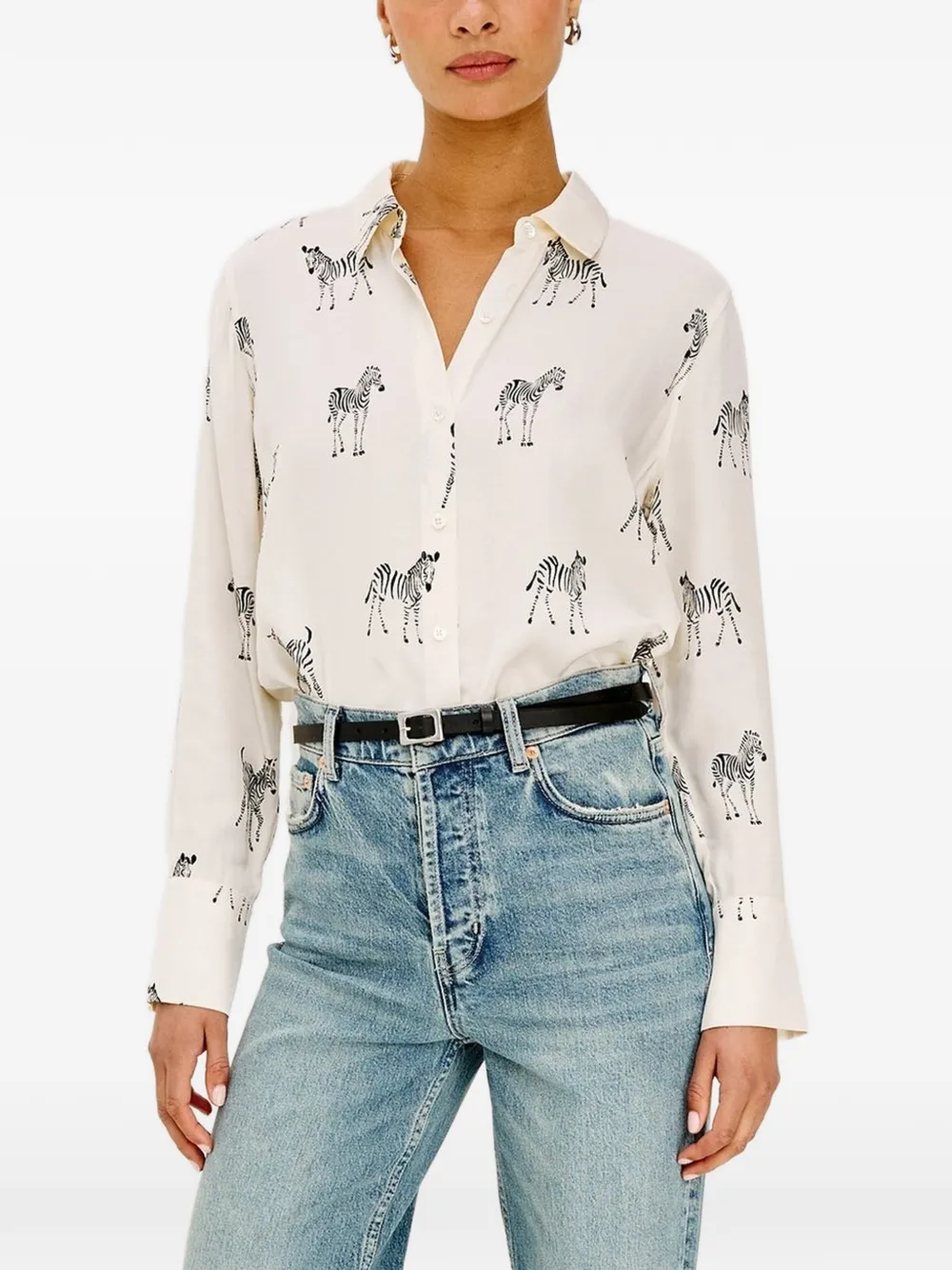 Rails Saige zebra-print buttoned shirt - Toni neutri