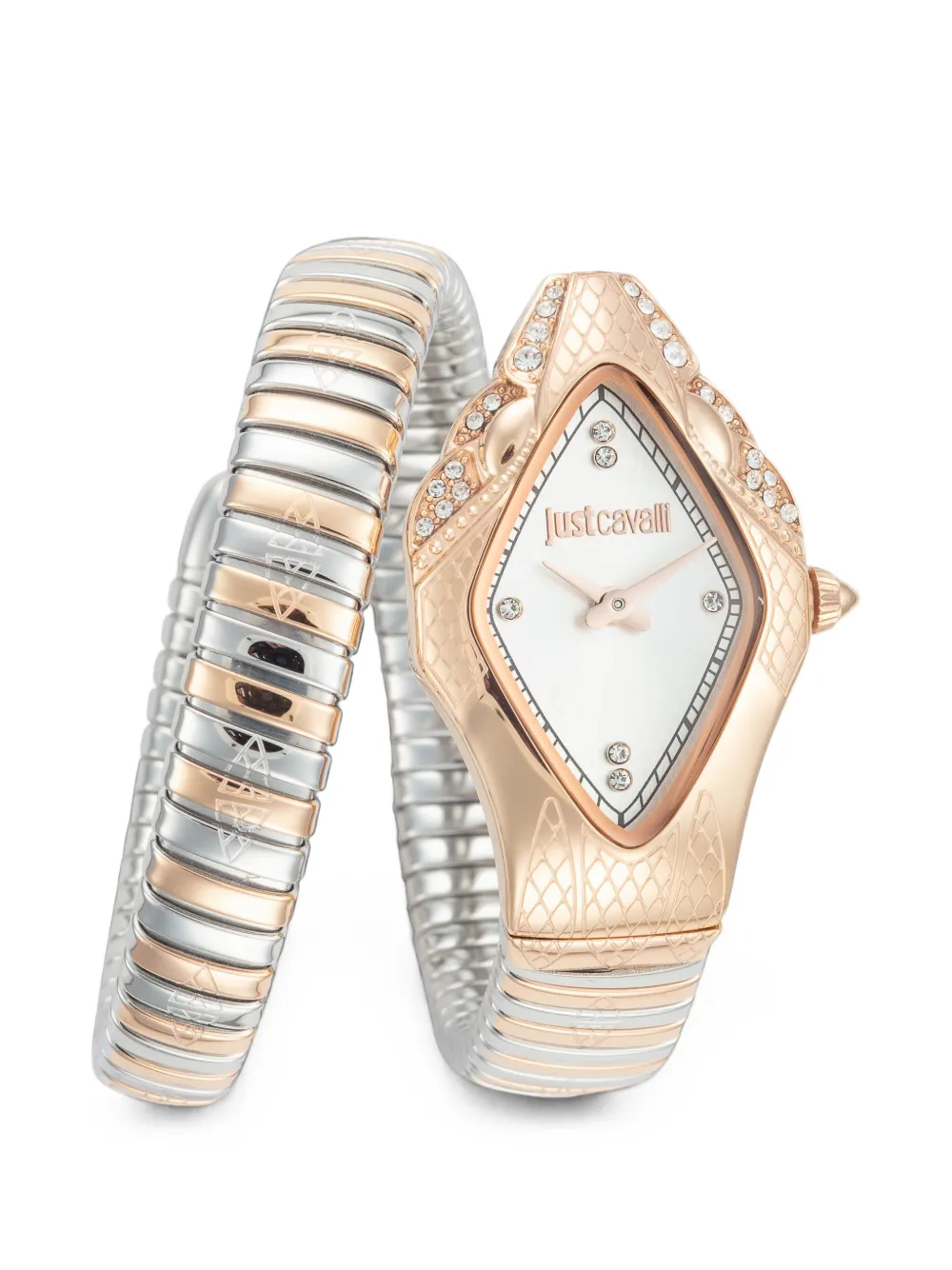 Just Cavalli Ferocious snake-head 22mm watch - Weiß