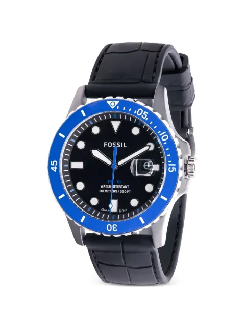 FOSSIL leather-strap 42mm watch