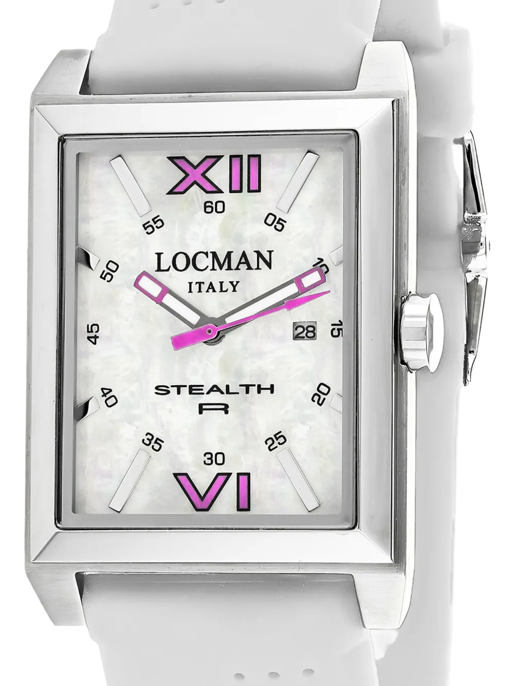 Locman Italy Stealth R rectangle-frame 44mm Watch | White | FARFETCH