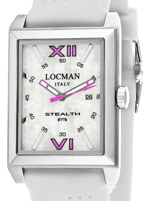 Locman Italy Stealth R rectangle-frame 44mm Watch | White | FARFETCH