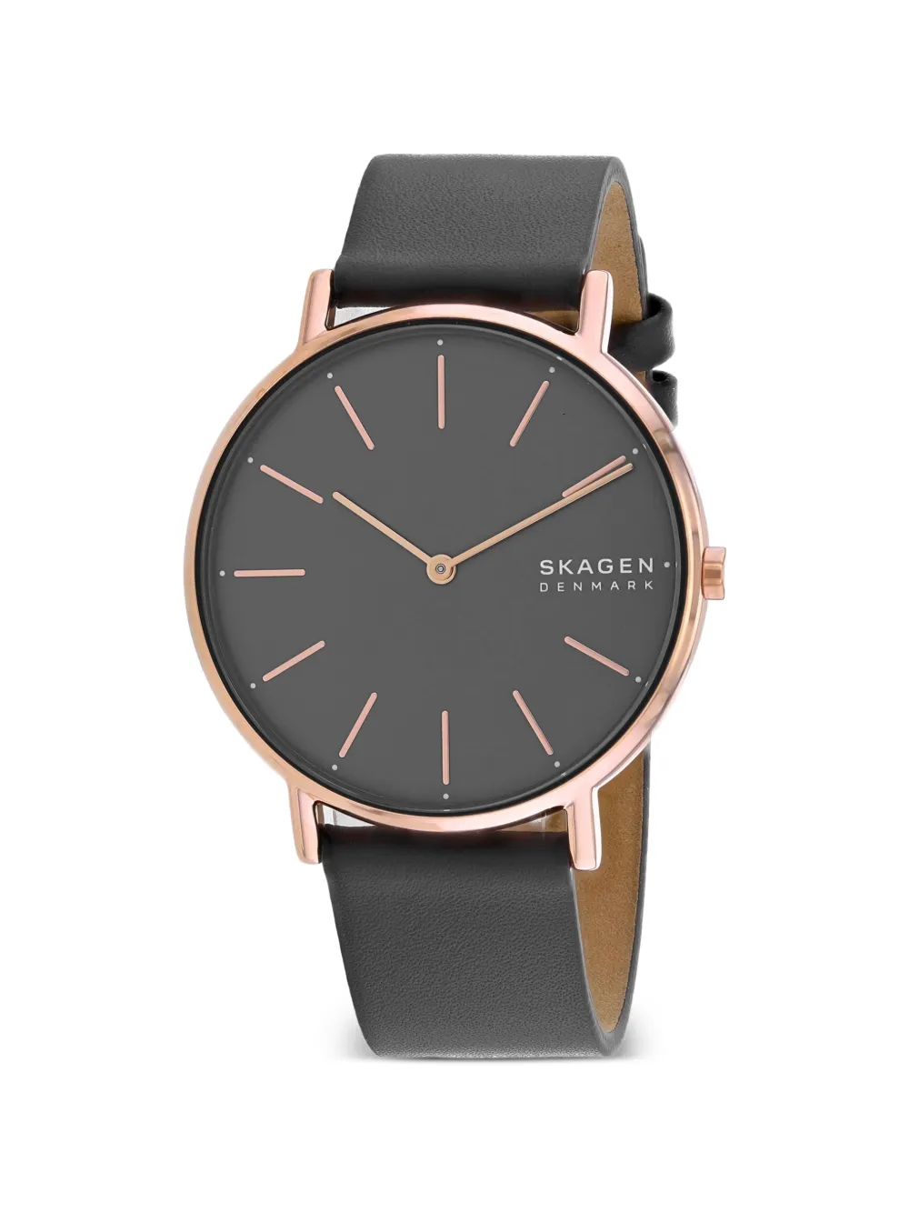 Skagen Signatur leather-strap 38mm watch - Grigio