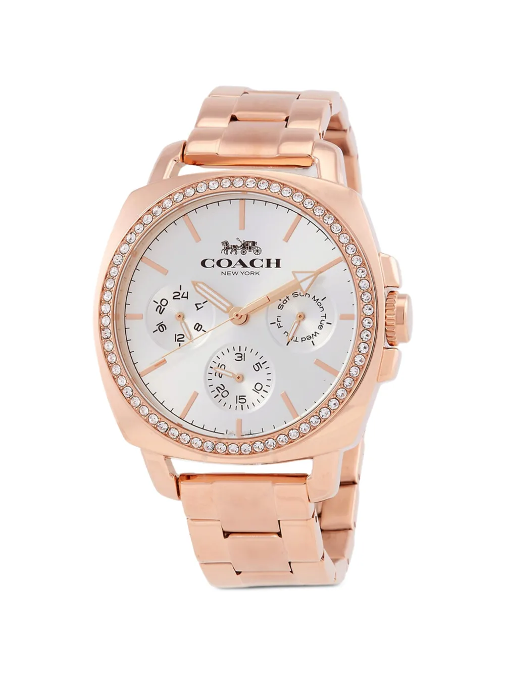 Coach Boyfriend crystal-embellished 42mm watch - Rosa