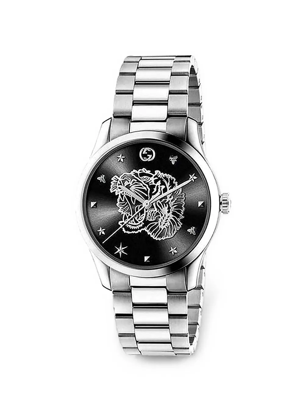 Gucci G-Timeless tiger-motif 38 mm watch - Schwarz