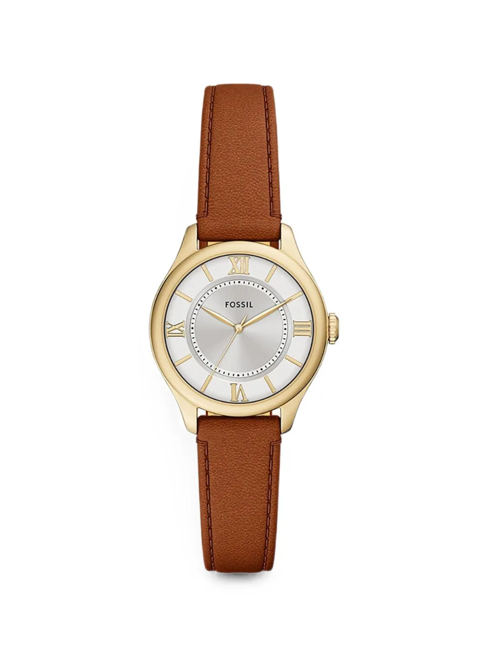 FOSSIL Gilmore leather-strap 28mm watch - Argento