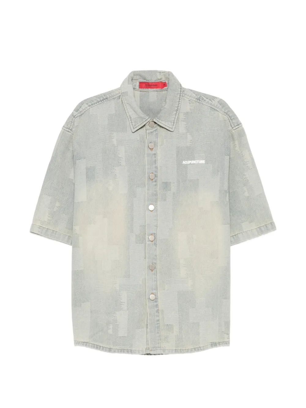 ACUPUNCTURE 1993 patchwork-effect short-sleeve shirt - Blu