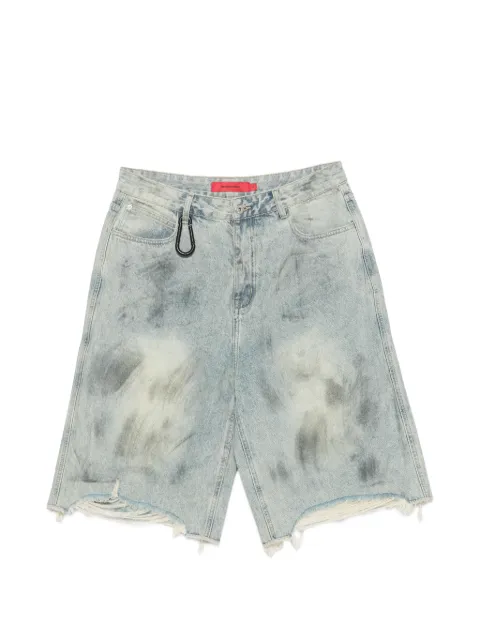ACUPUNCTURE 1993 distressed faded-effect shorts