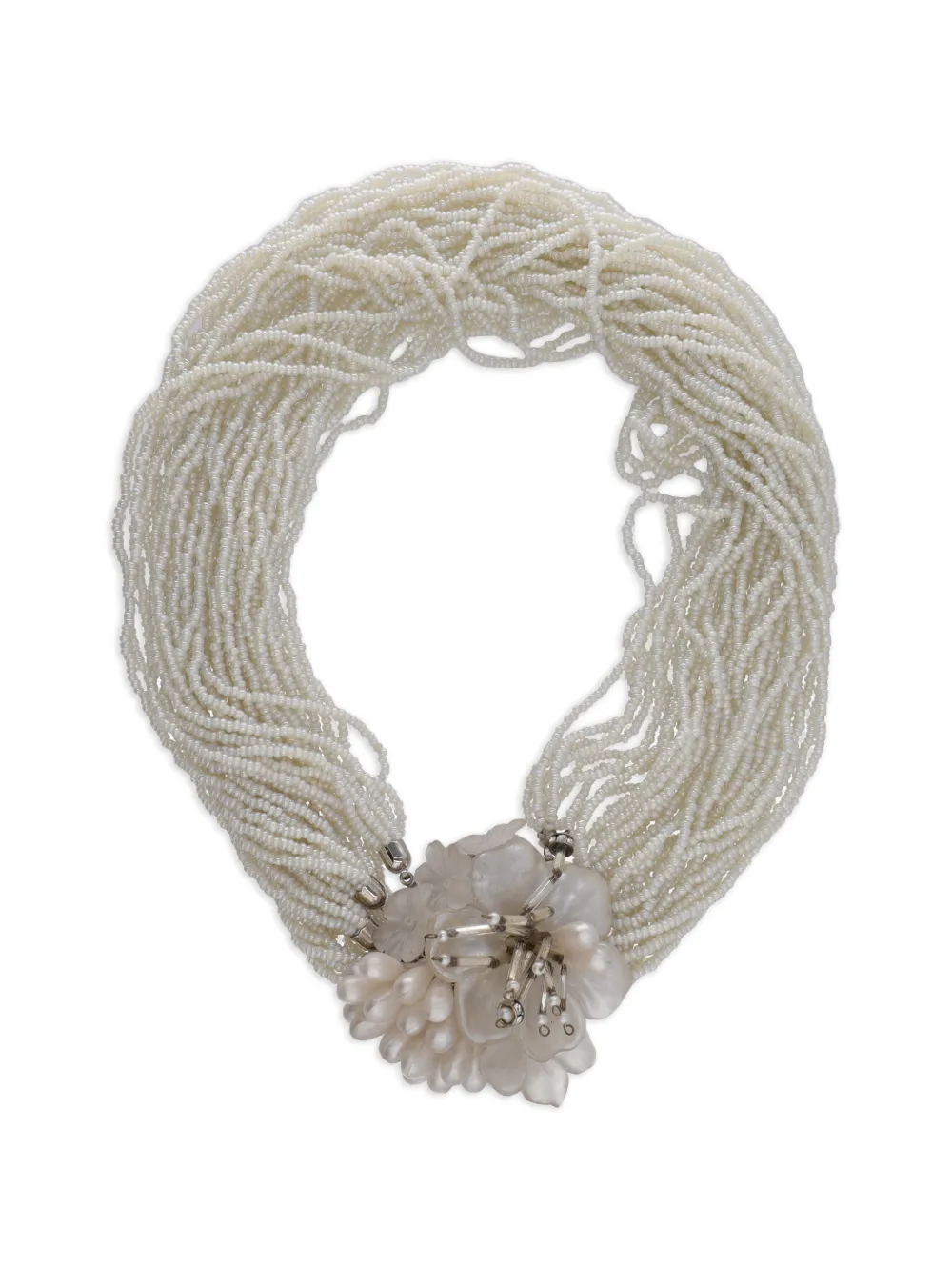 Sharra Pagano 1970s bijoux flower necklace - Nude
